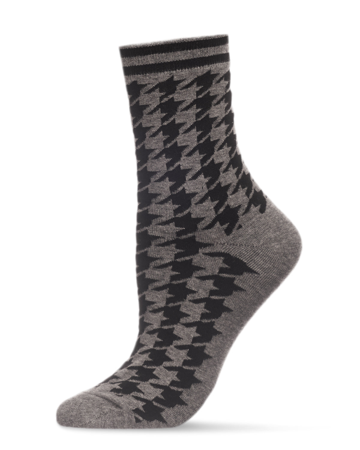 Women's Classic Houndstooth Cotton Blend Crew Sock