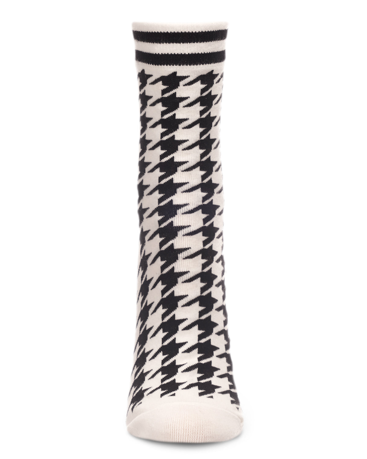 Women's Classic Houndstooth Cotton Blend Crew Sock