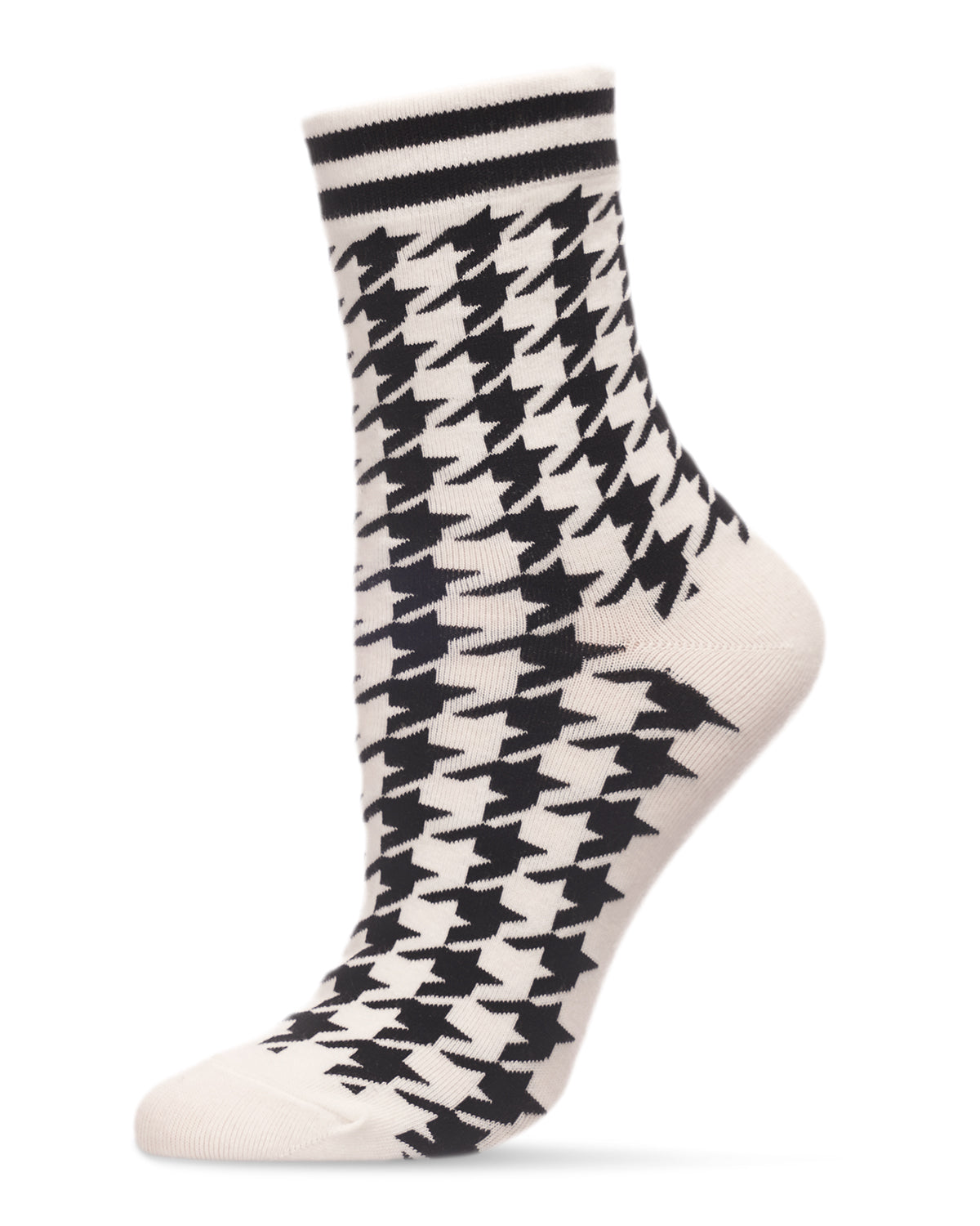 Women's Classic Houndstooth Cotton Blend Crew Sock