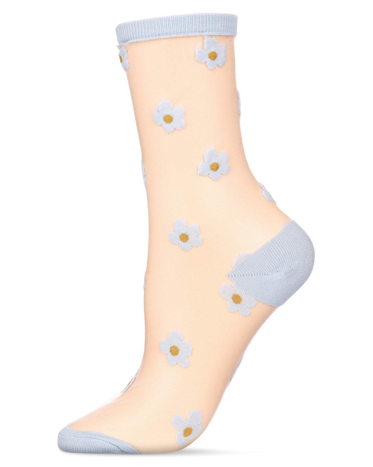 Women's Delightful Daisies Sheer Crew Socks