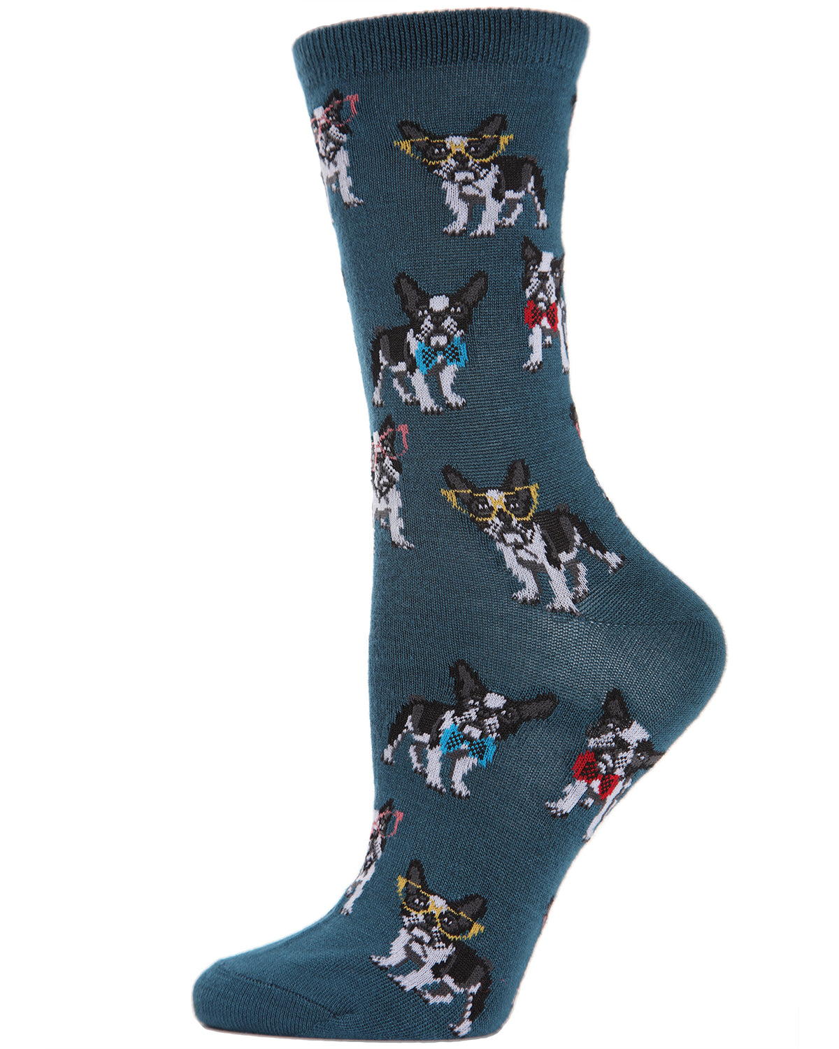 French Bulldogs Bowtie Bamboo Blend Crew Socks