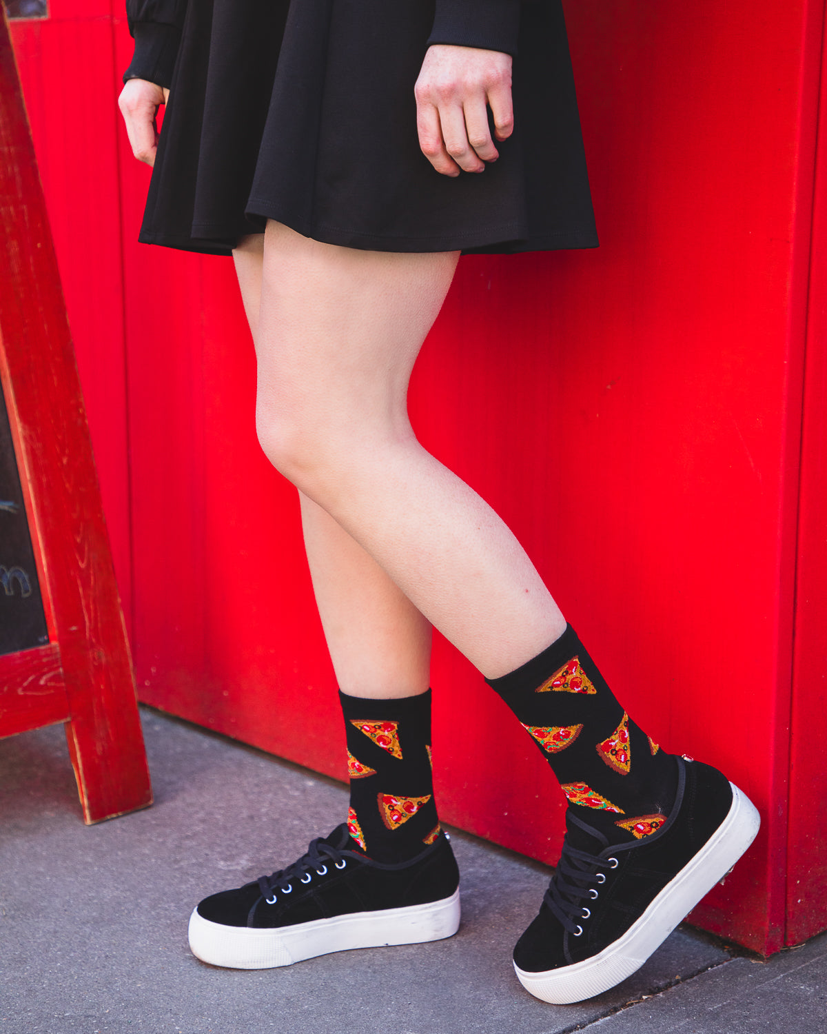 Pizza Slice Bamboo Blend Crew Socks