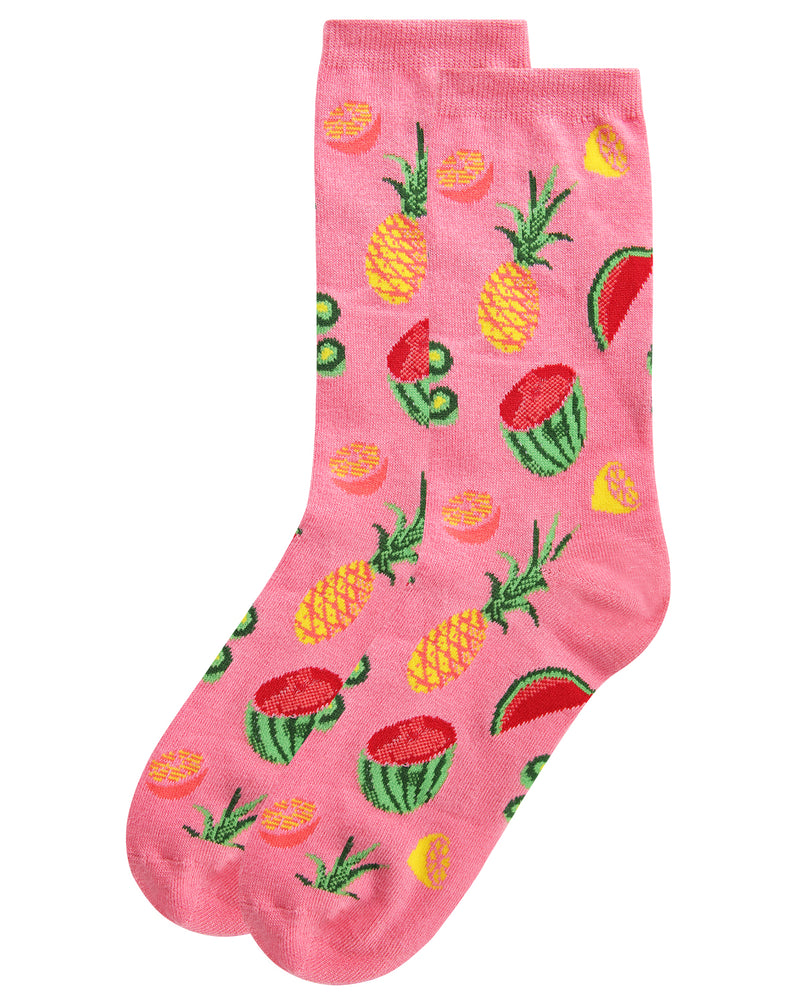 Tropical Fruit Bamboo Blend Crew Socks