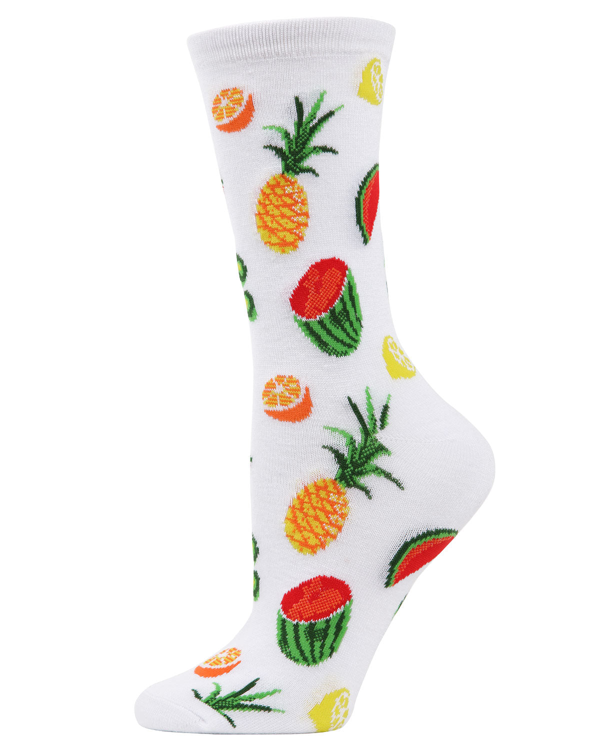 Tropical Fruit Bamboo Blend Crew Socks