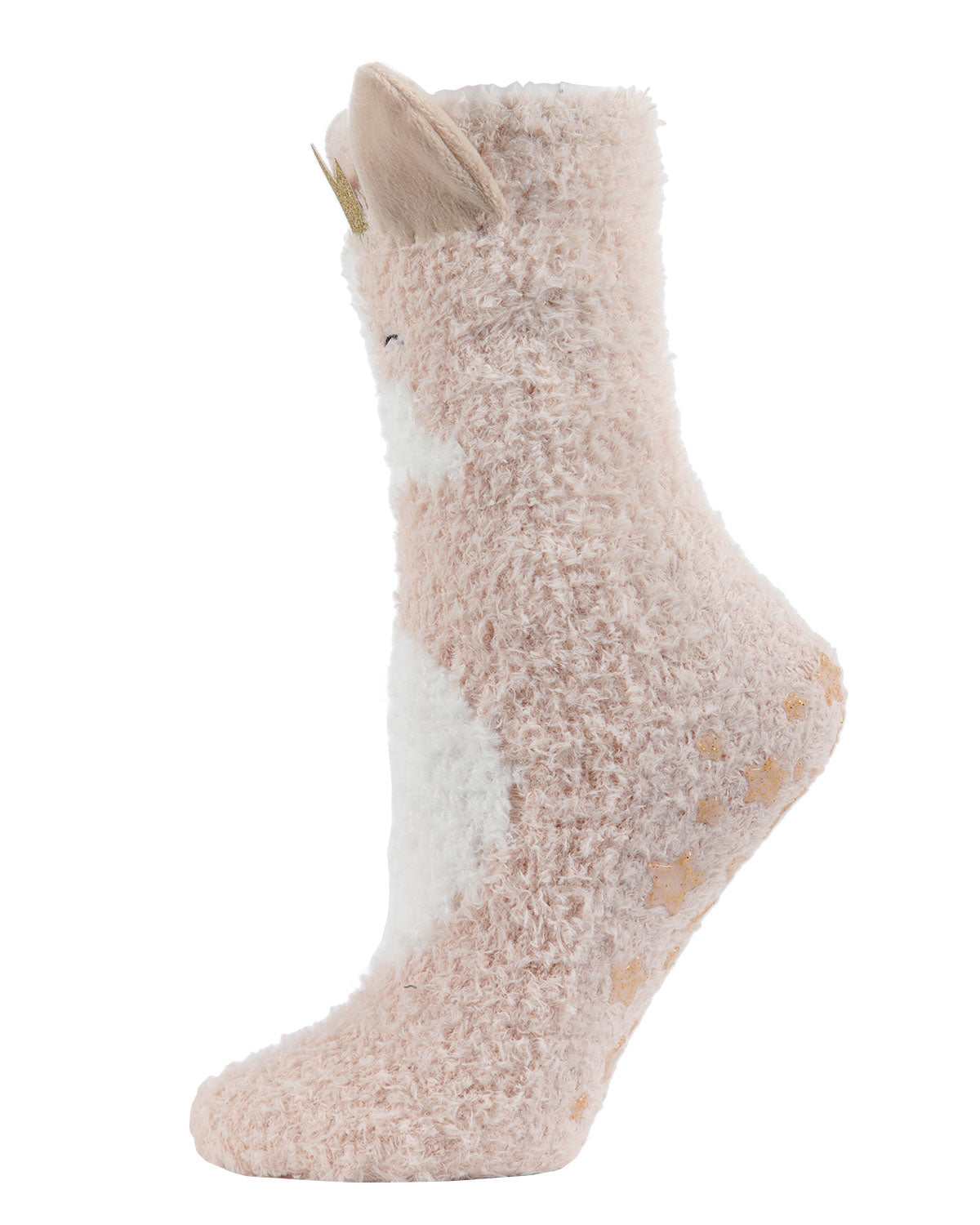 Princess Critter Plush Non-Skid Crew Socks