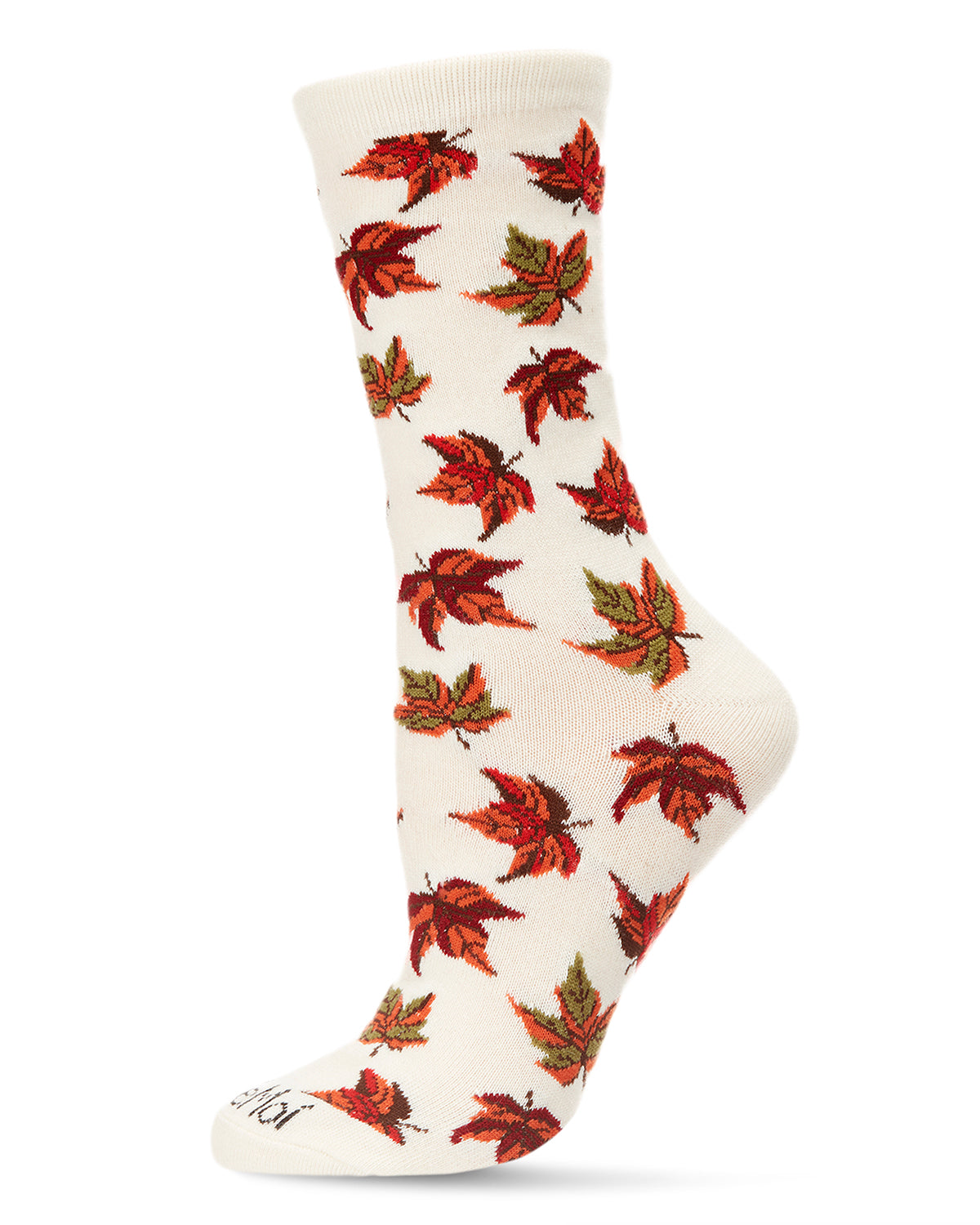 Women's Autumn Falling Leaves Bamboo Blend Crew Socks