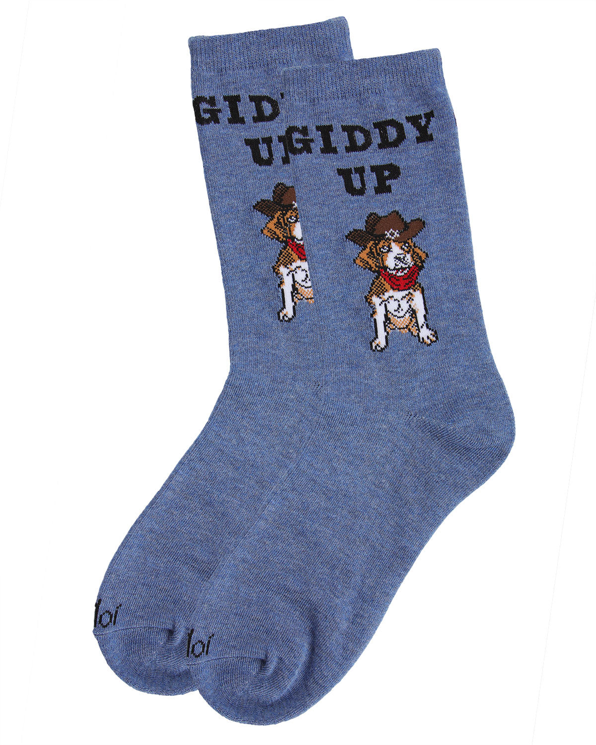 Giddy Up Pup Bamboo Blend Crew Socks