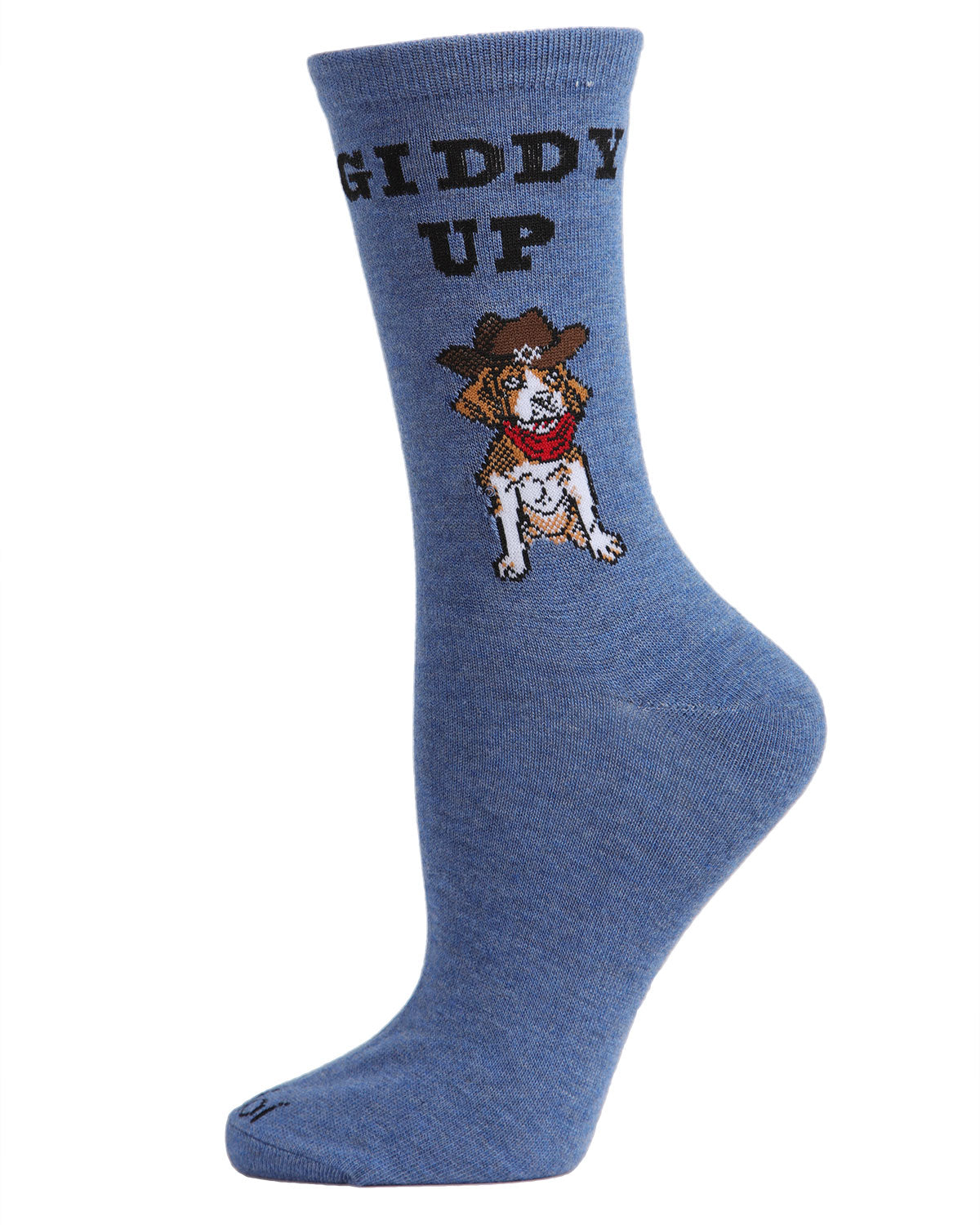 Giddy Up Pup Bamboo Blend Crew Socks