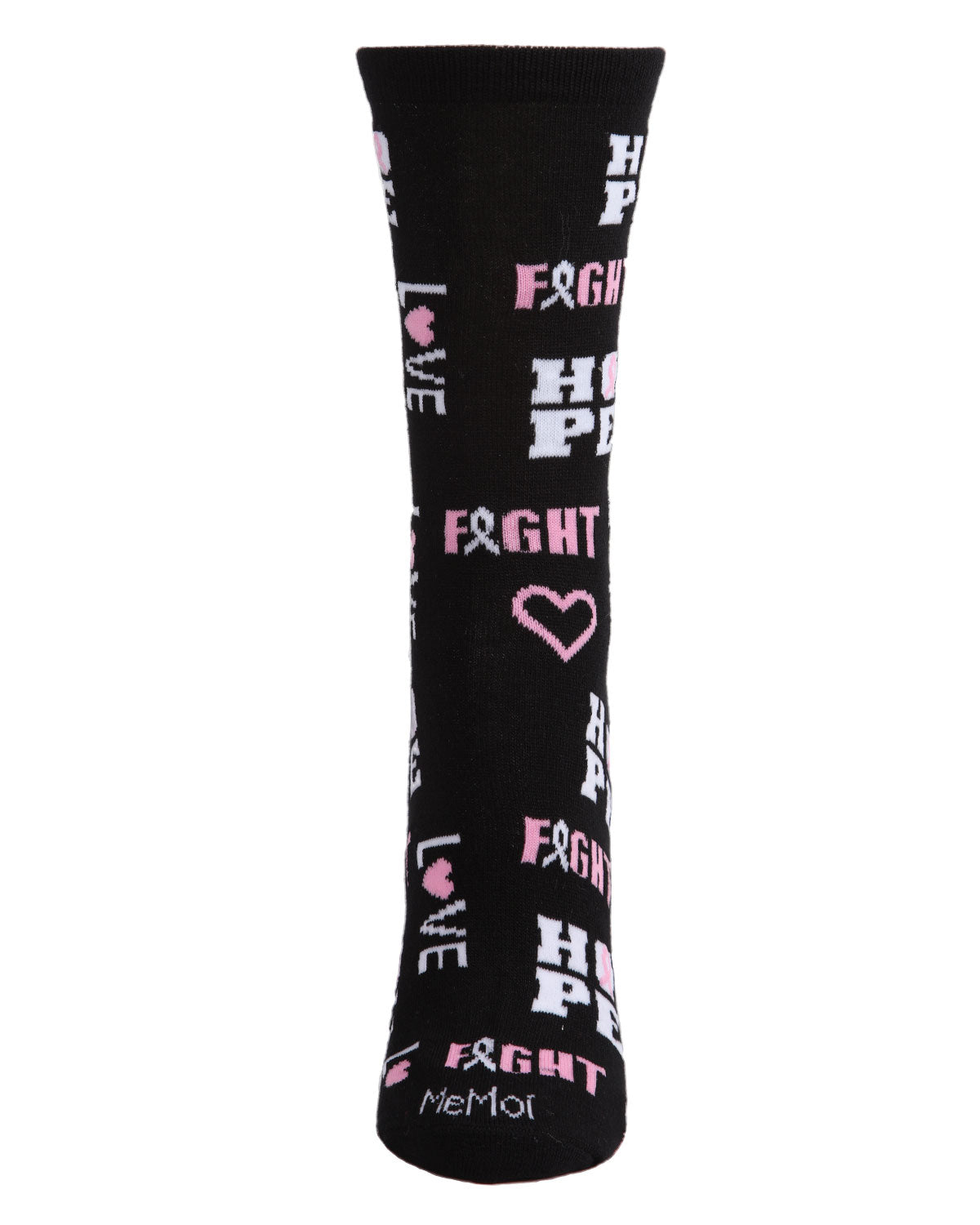 Hope Love Fight Breast Cancer Awareness Bamboo Blend Socks