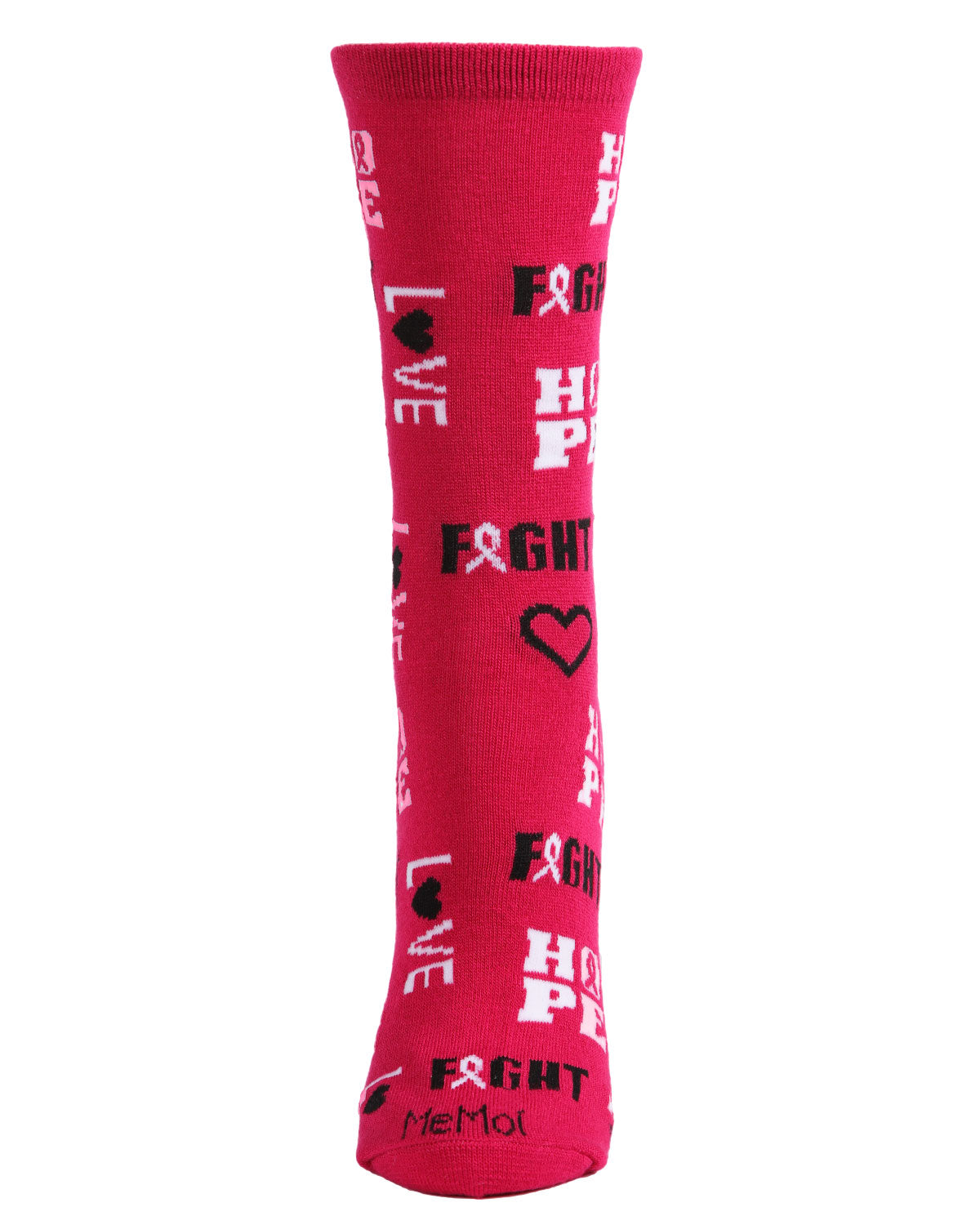 Hope Love Fight Breast Cancer Awareness Bamboo Blend Socks