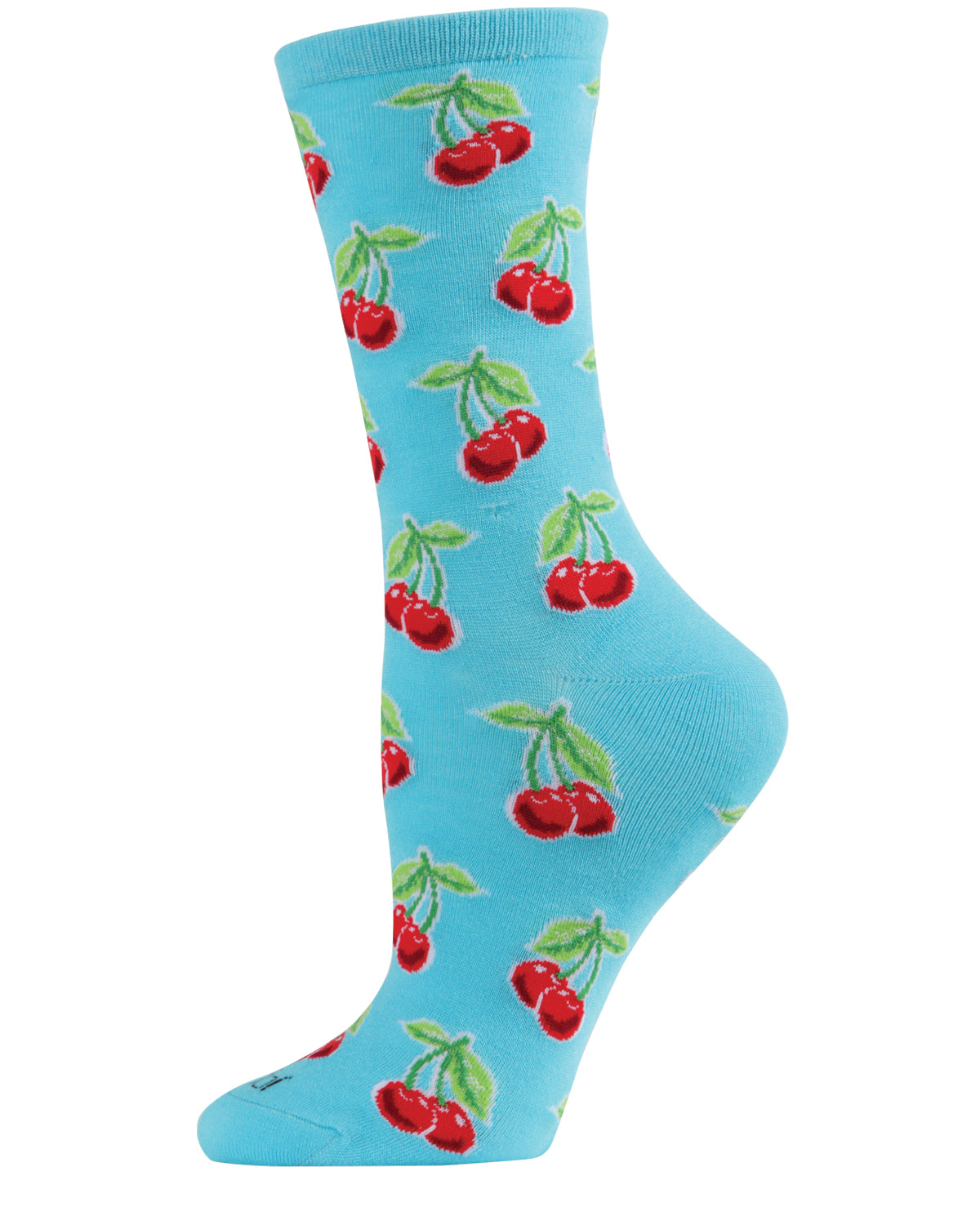 Cherries Bamboo Blend Crew Socks