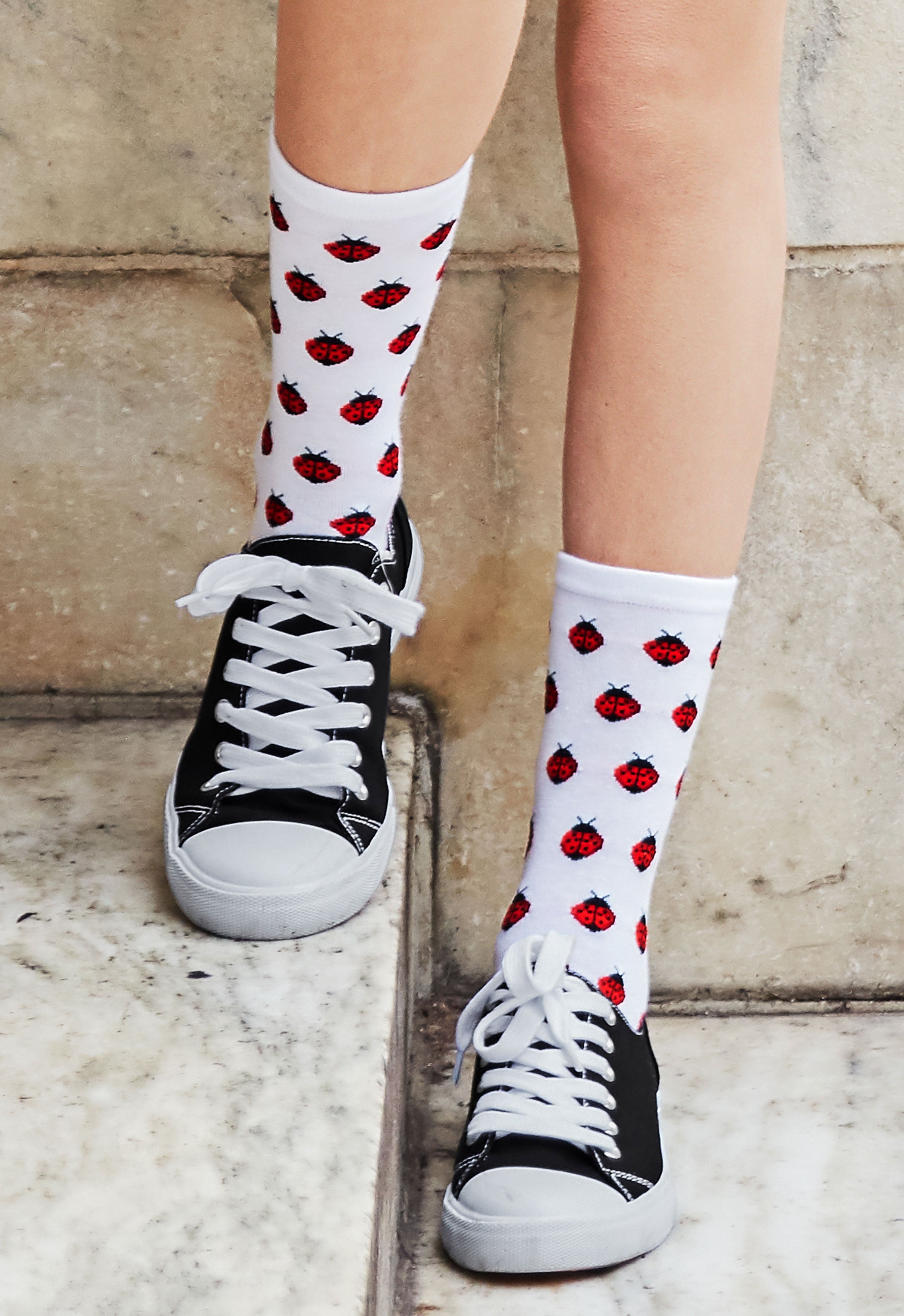 Ladybug Bamboo Blend Crew Socks