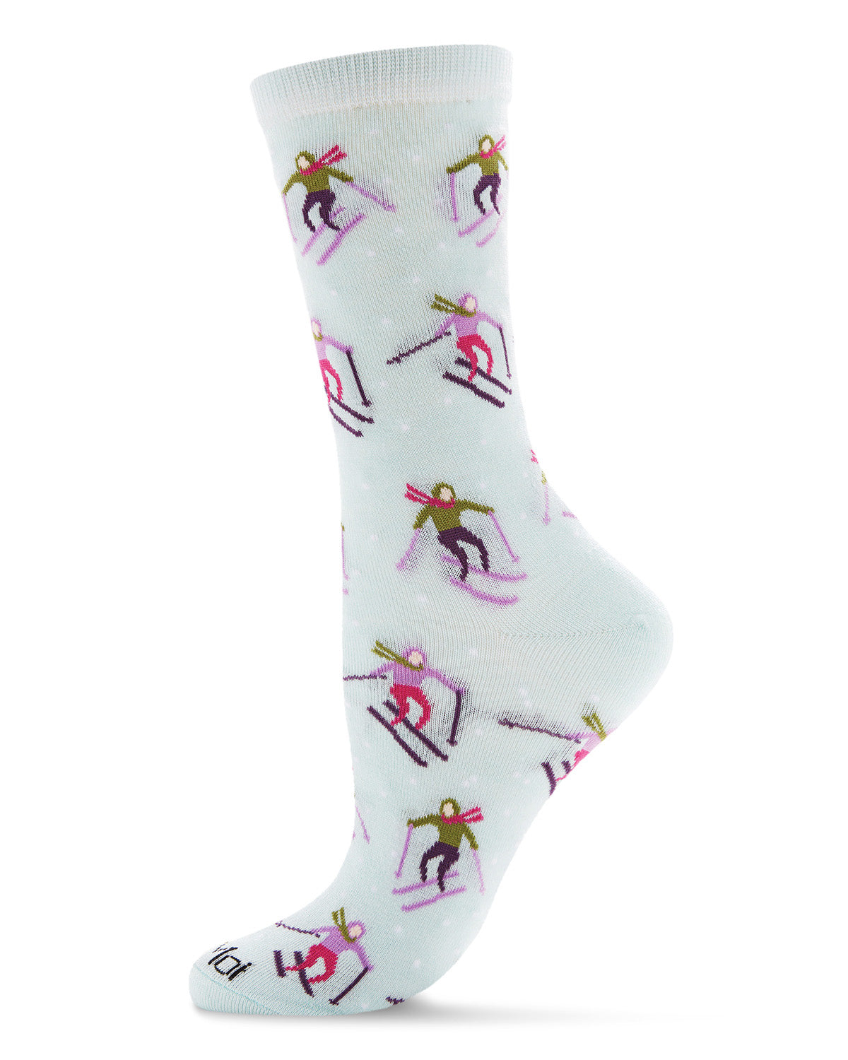 Skiing Paradise Bamboo Blend Crew Socks