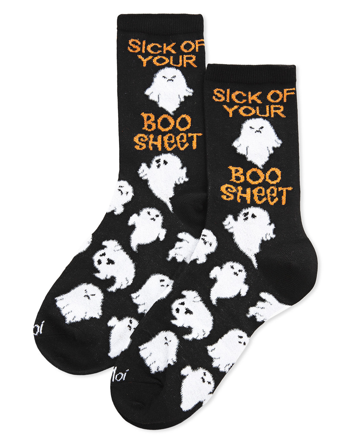 Sick of Your Boo Sheet Ghostly Crew Socks