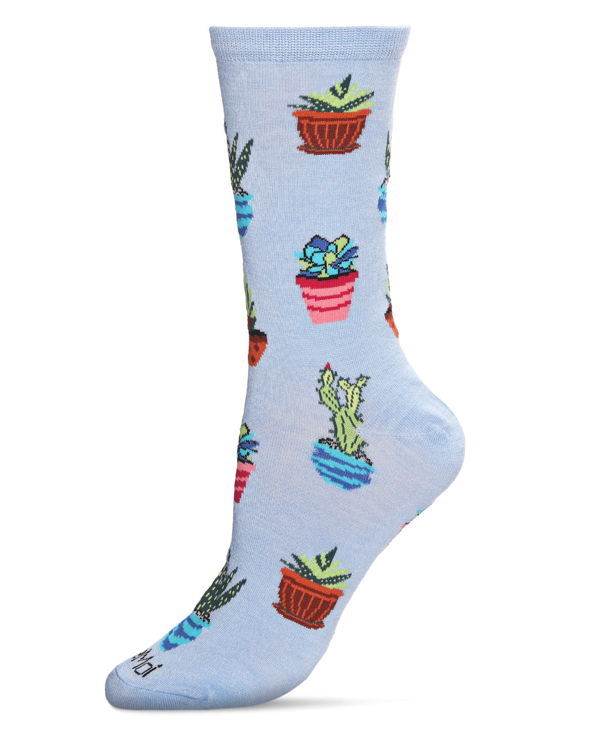 Succ It Up Succulents Bamboo Blend Crew Socks