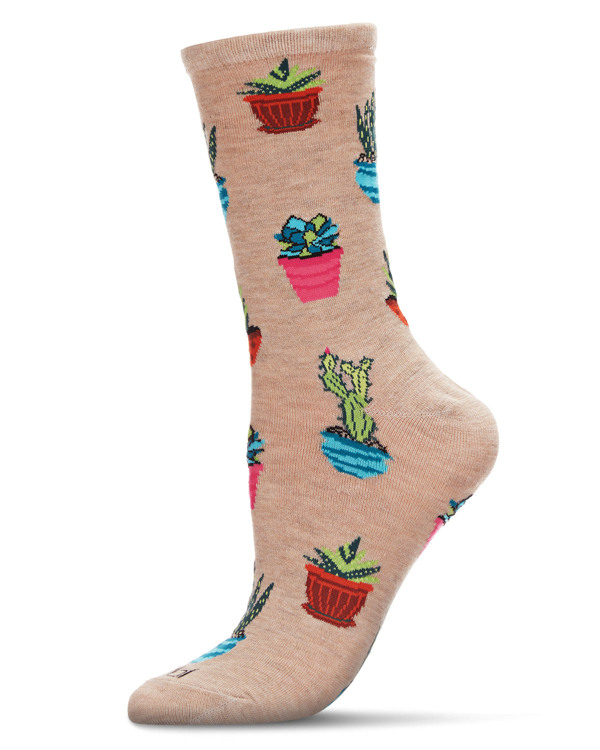 Succ It Up Succulents Bamboo Blend Crew Socks