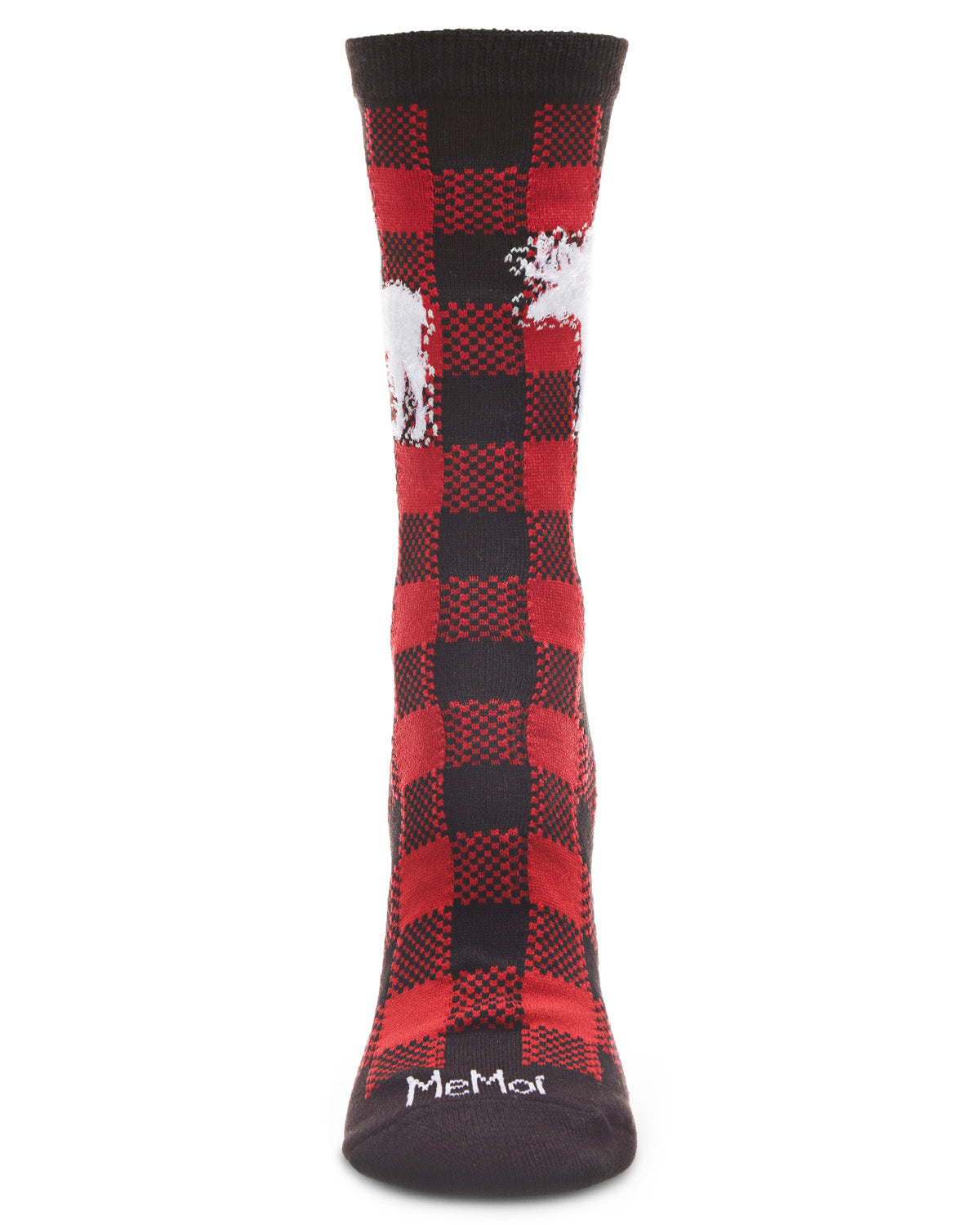 Buffalo Plaid Moose Holiday Crew Socks