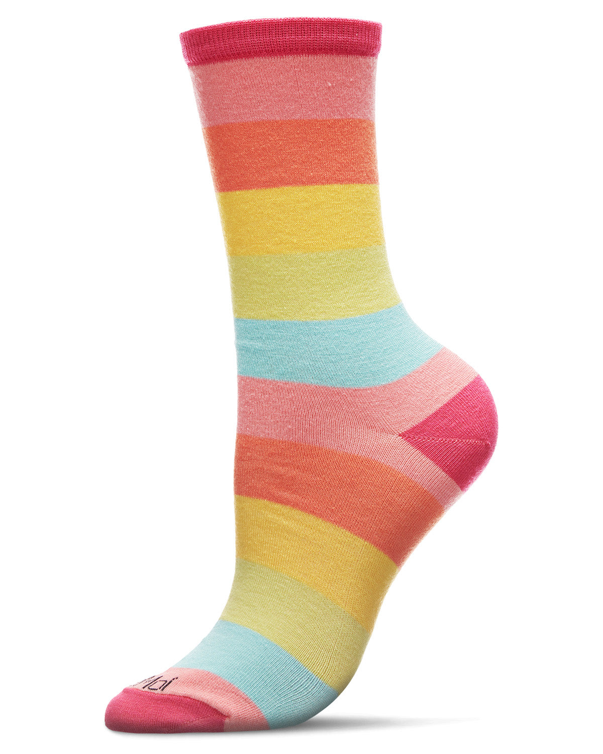 Multicolor Stripe Splash Bamboo Blend Crew Socks