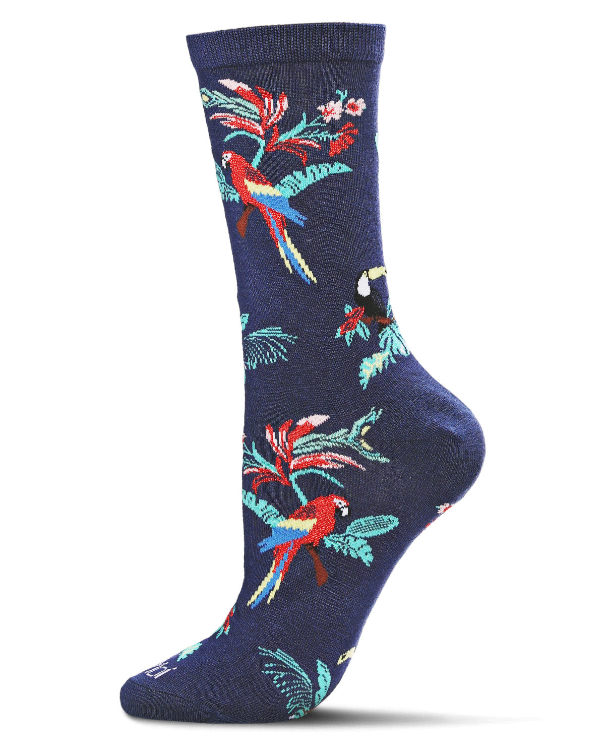 Tropical Parrots Bamboo Blend Crew Socks