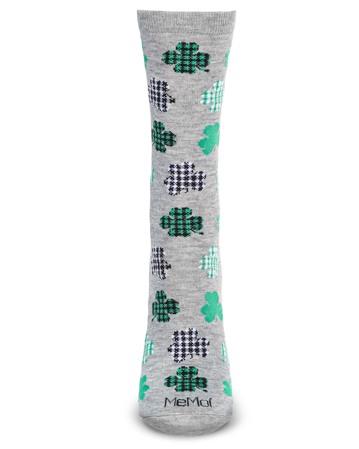 Women's Buffalo Plaid Shamrocks Bamboo Crew Socks