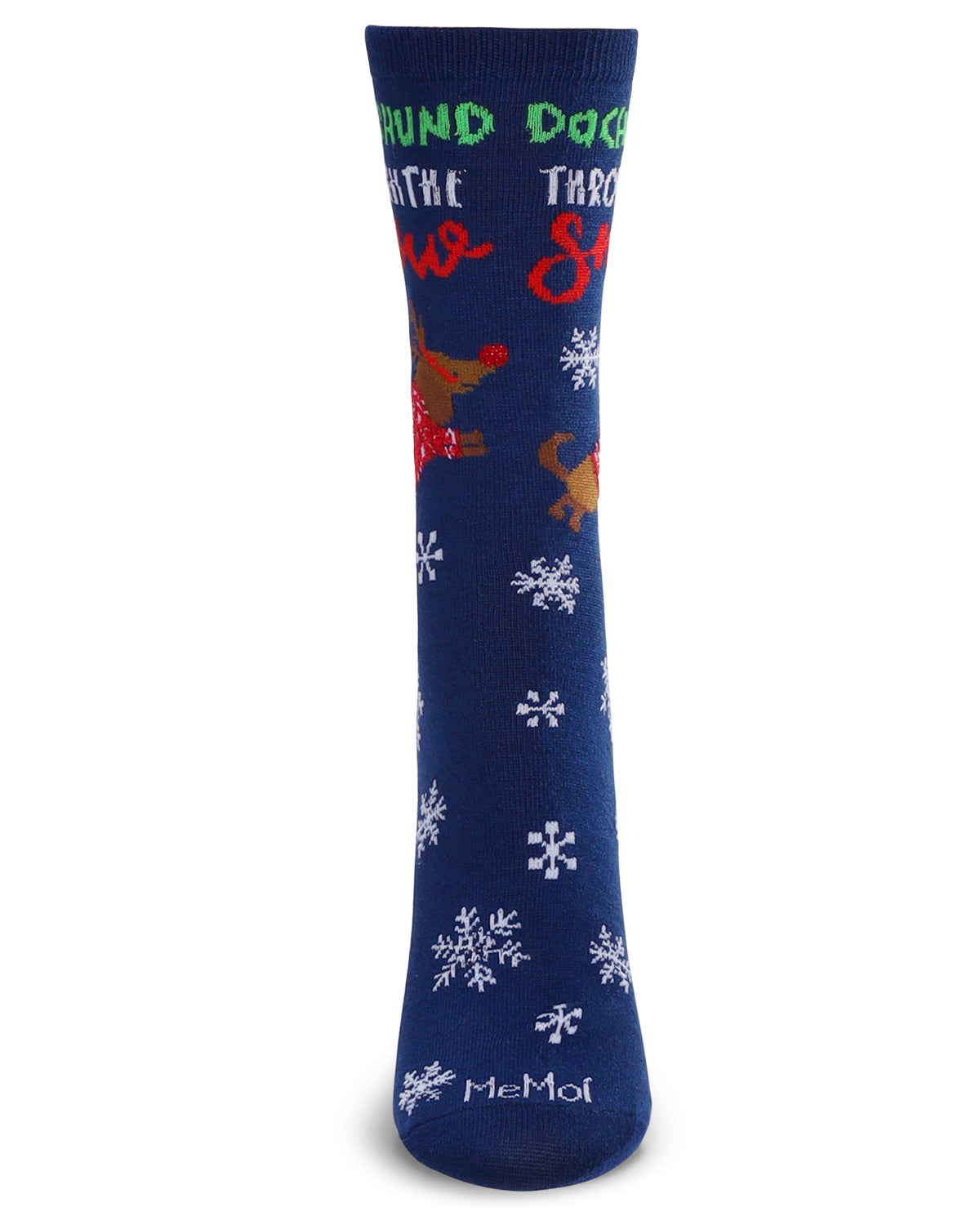 Women's Dachshund Through the Snow Holiday Crew Socks