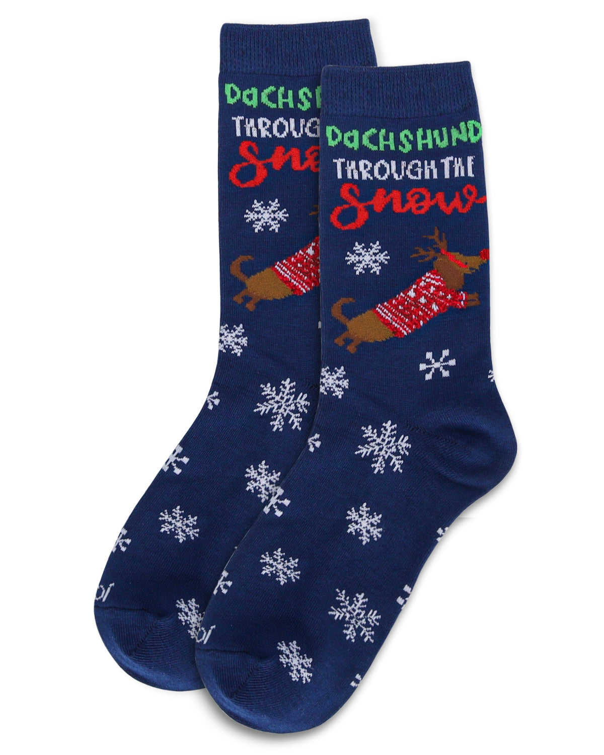 Women's Dachshund Through the Snow Holiday Crew Socks