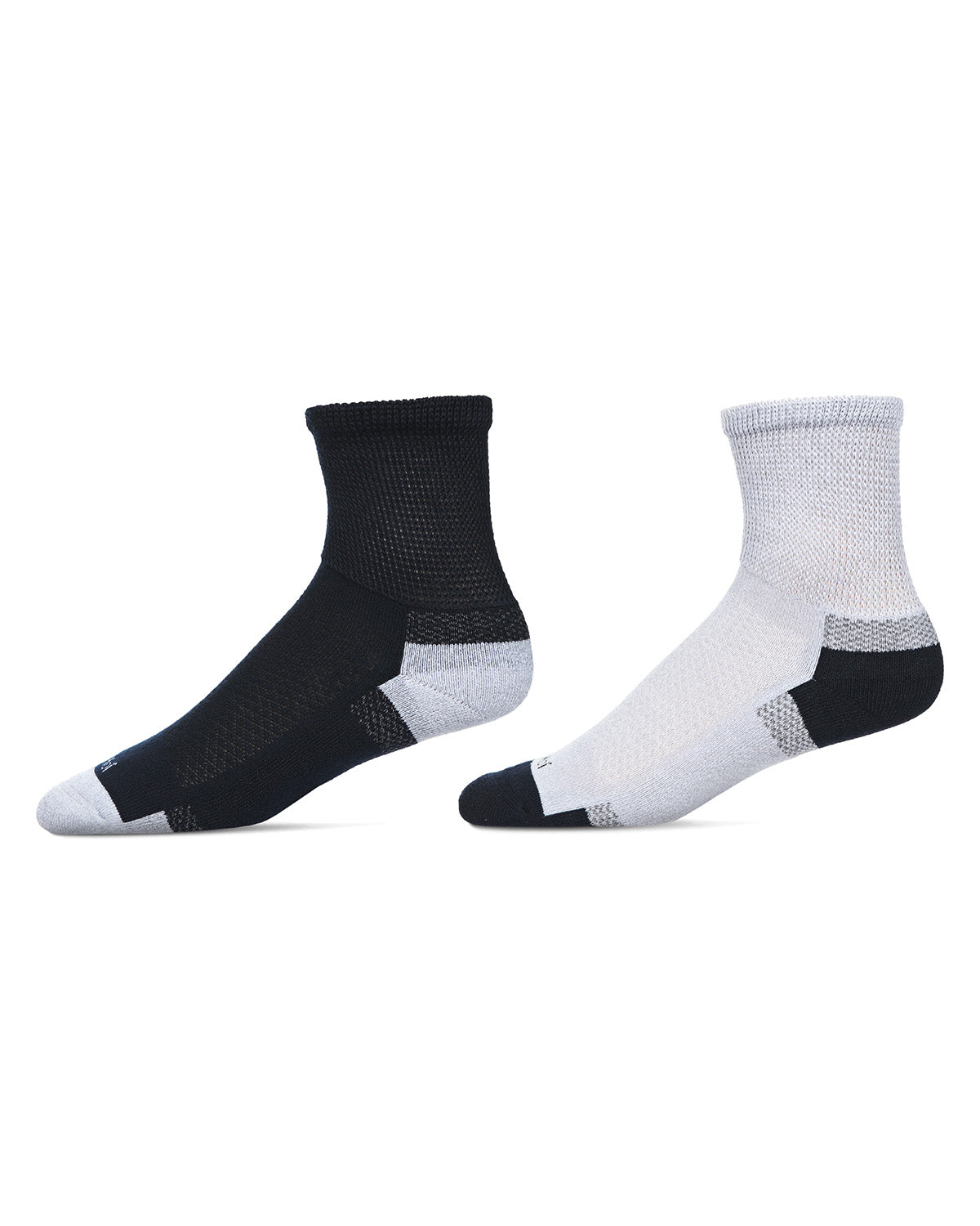 2 Pair Pack Unisex Diabetic Half Cushion Quarter Socks