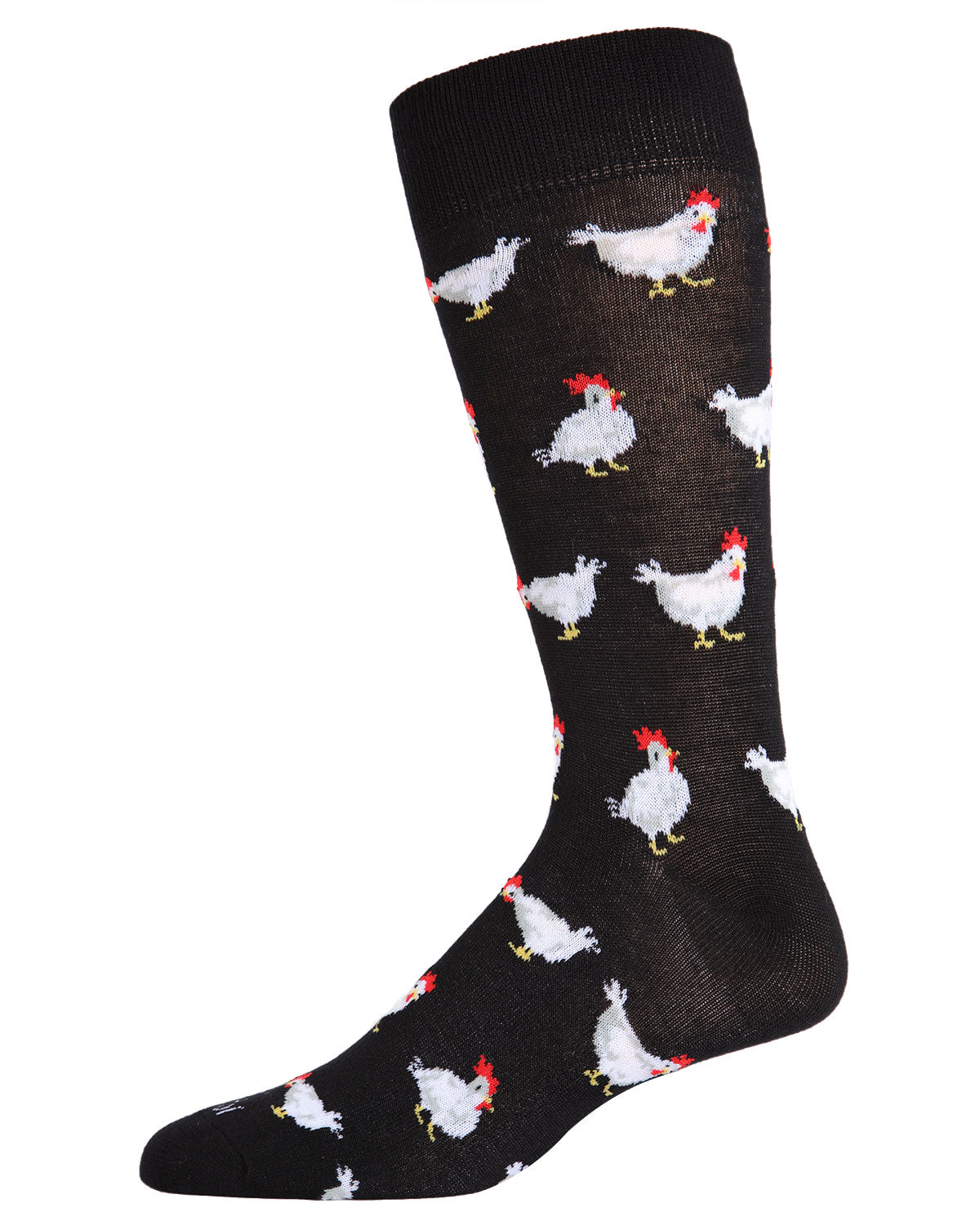 Men's Funny Chicken Bamboo Blend Novelty Crew Sock