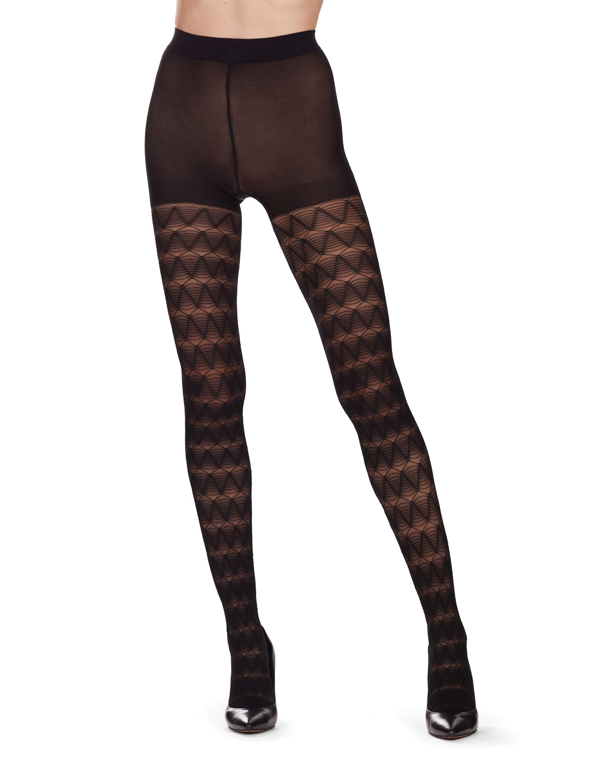 Ride That Wave Graphic Semi-Sheer Tights