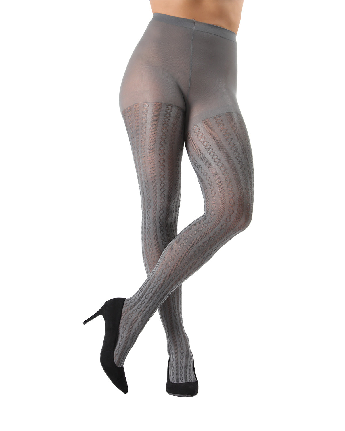 Cable Link Breathable Opaque Tights