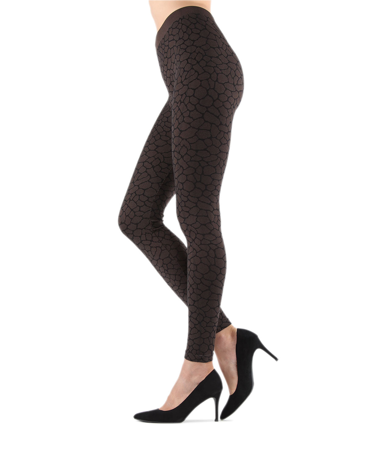 Gobi Unique Mudcrack Snakeskin Cotton Blend Leggings