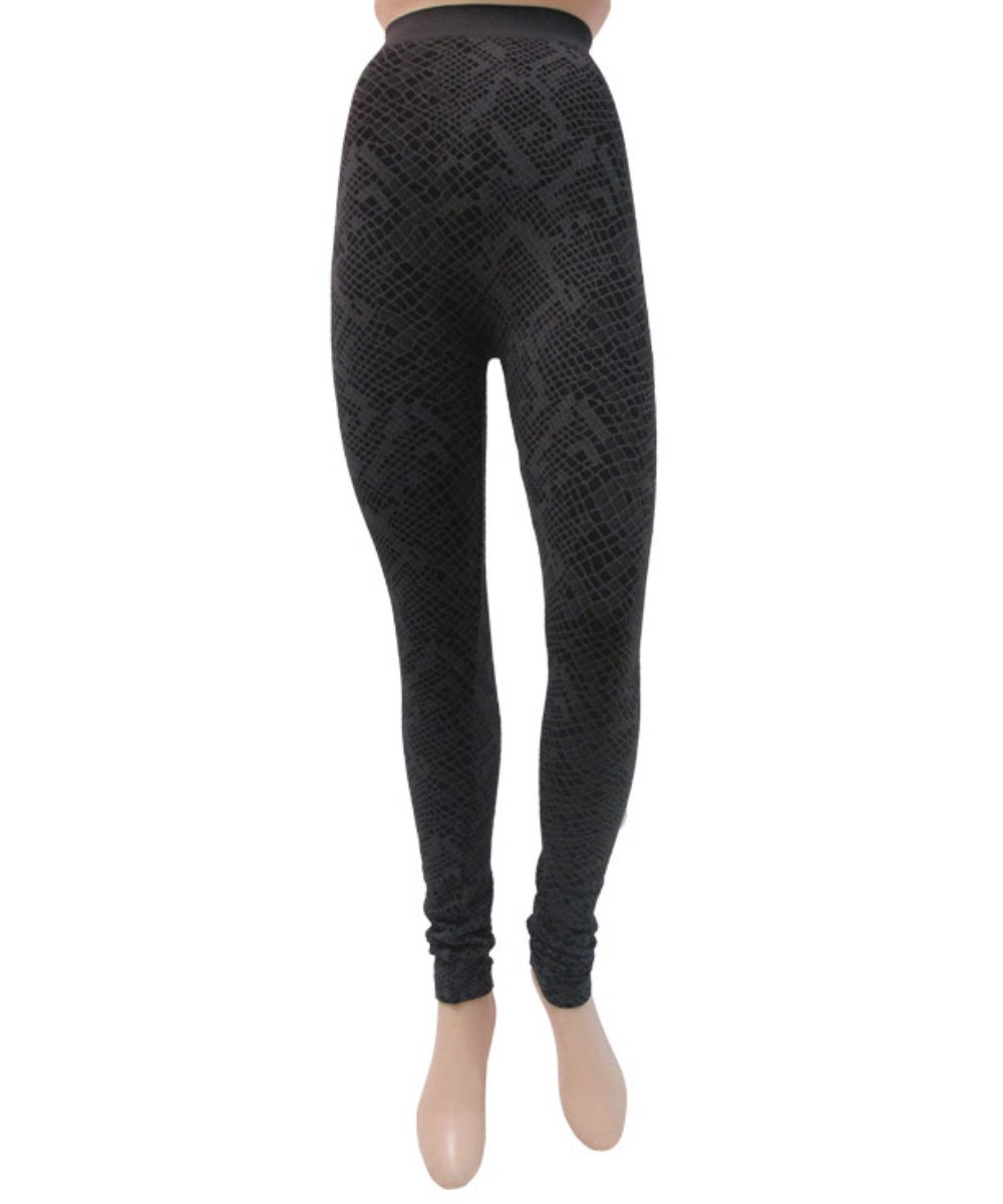 Mulga High-Waisted Black Snakeskin Leggings