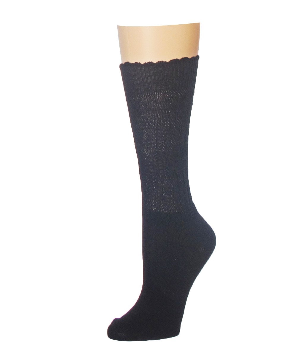 Women's Delicate Flake Embroidered Crew Socks