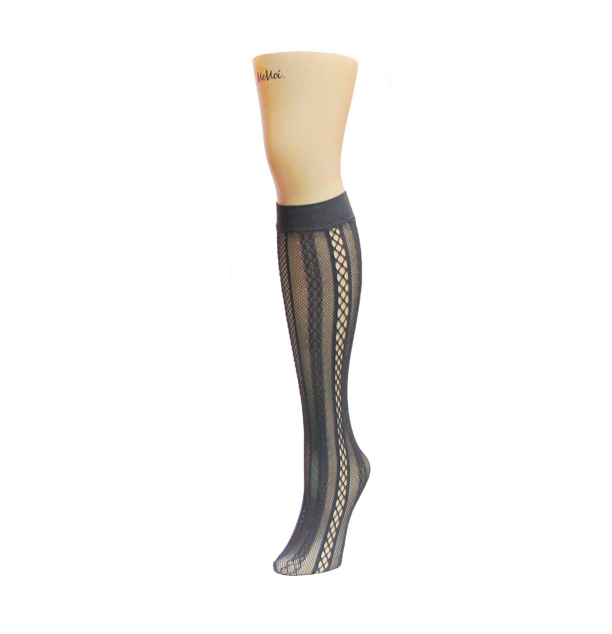 Panel Symmetry Net Knee High Sock