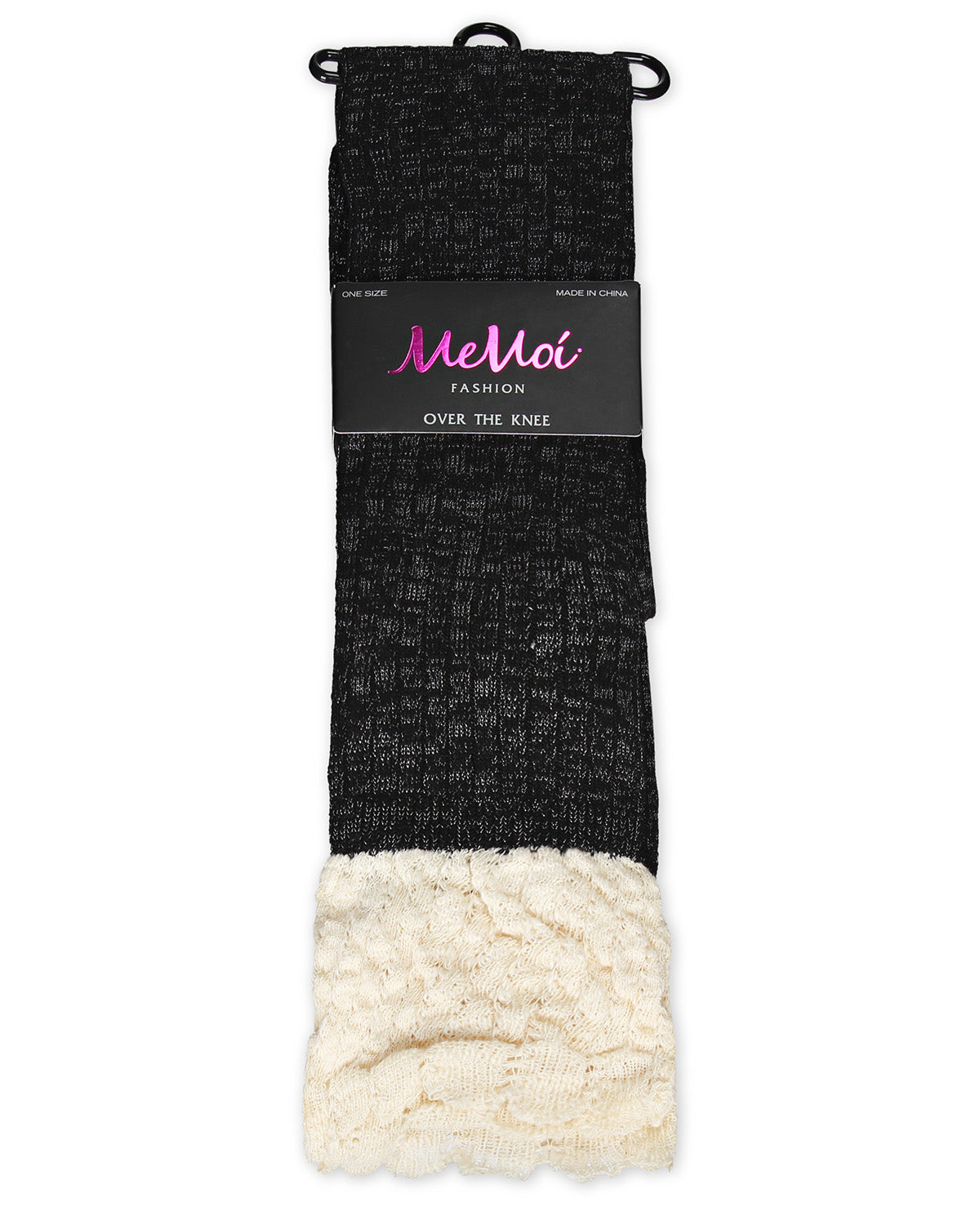 Ruffle N Shimmer Cotton-Blend Over-The-Knee Socks