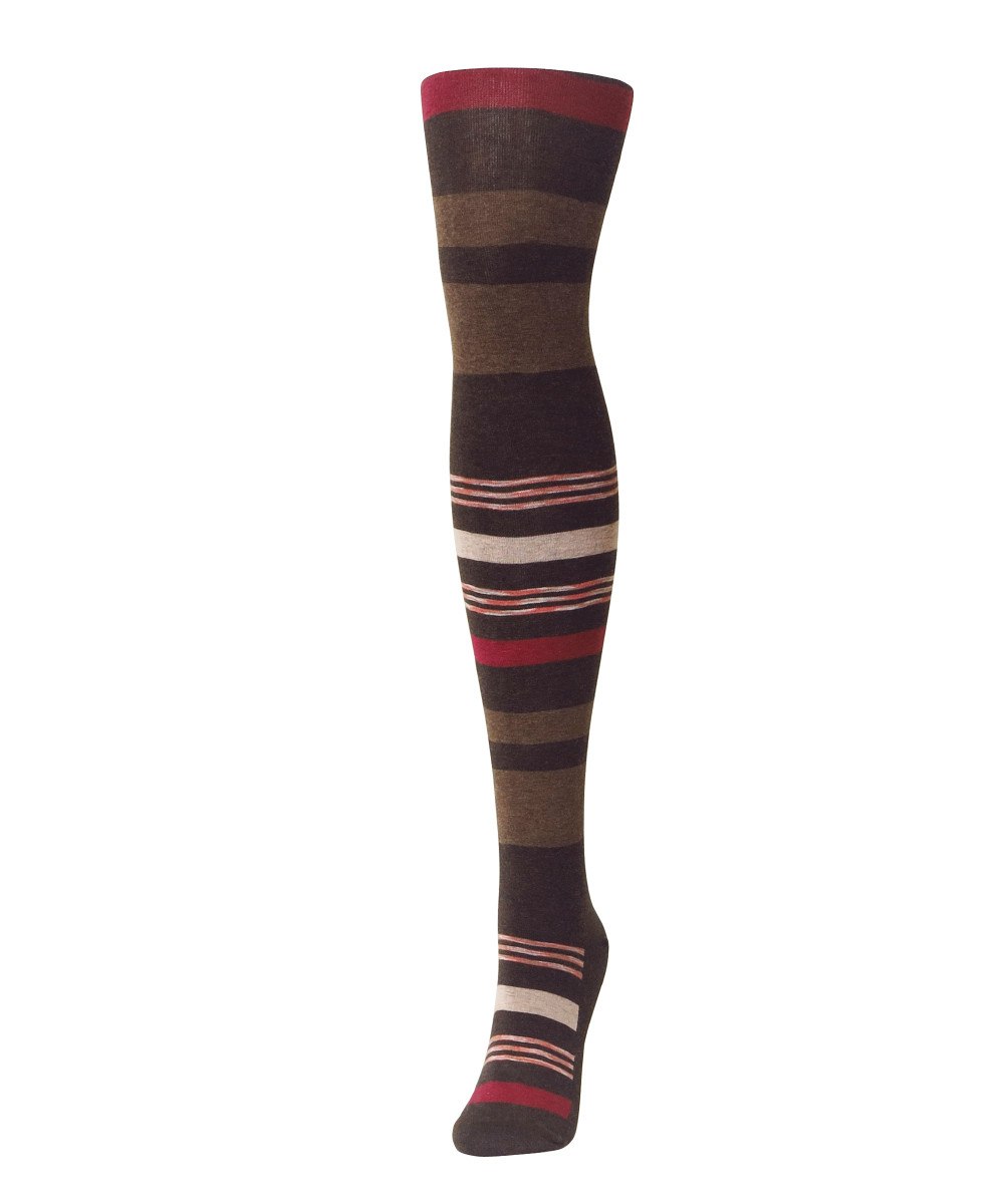 Stripe Palette Cotton Blend Sweater Tights