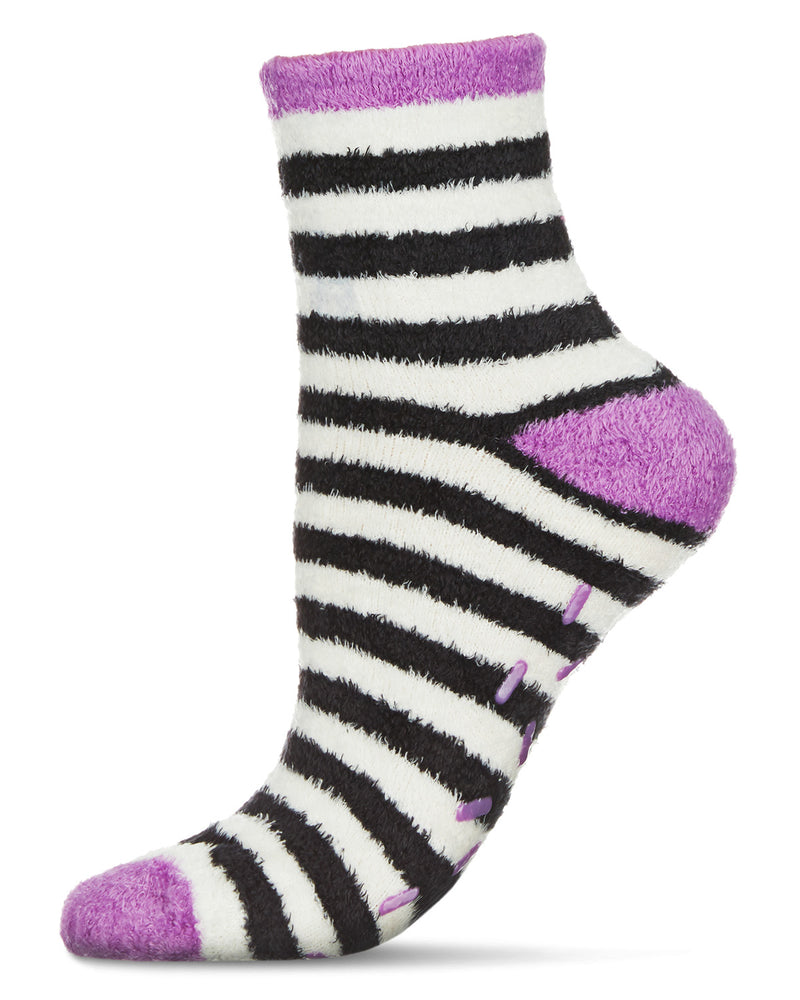 Colorblock Fuzzy Socks with Aloe