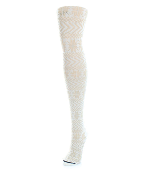 Snowflake Cotton Blend Sweater Tights