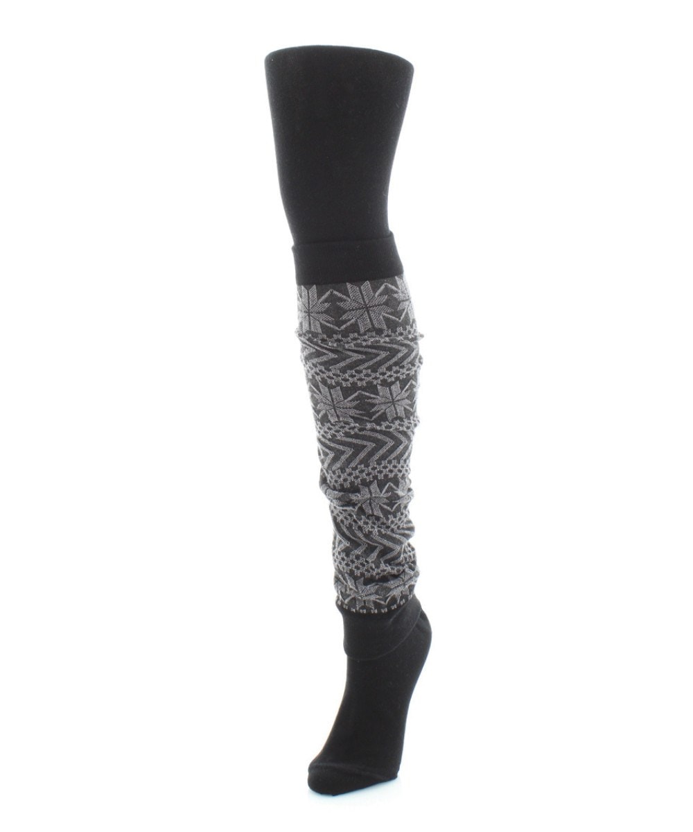 Snowflake Legwarmer/Flatknit Cotton Blend Sweater Tights