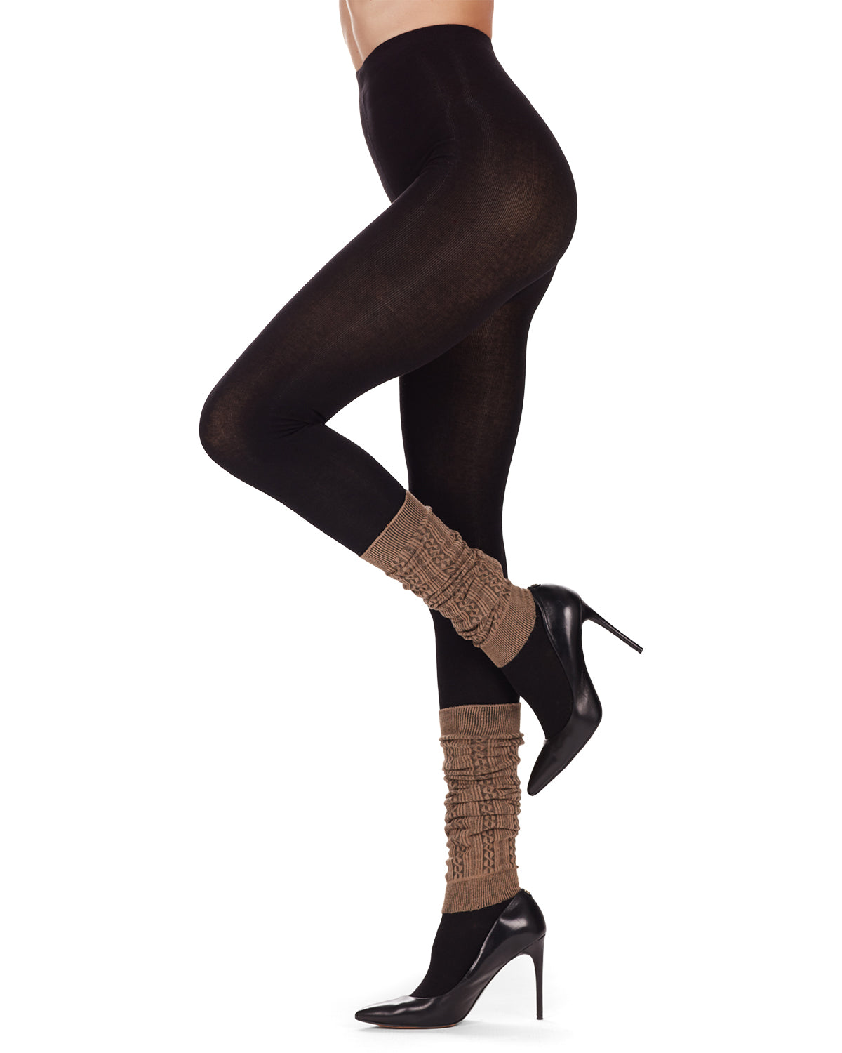 Textured Cable Legwarmer/ Flatknit Sweater Tights