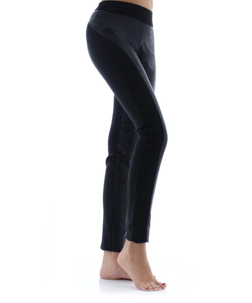 Marea Chic Faux Leather Cotton Blend Fashion Leggings