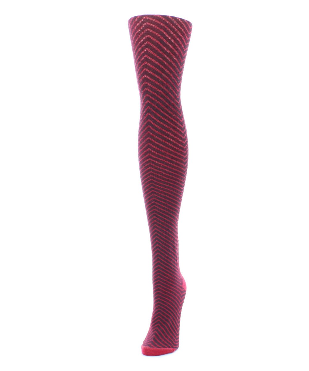 Chevron Knit Cotton Blend Sweater Tights