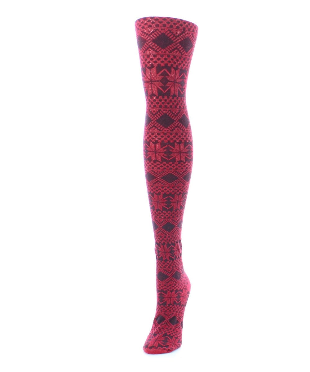 Flake Zone Cotton Blend Sweater Tights