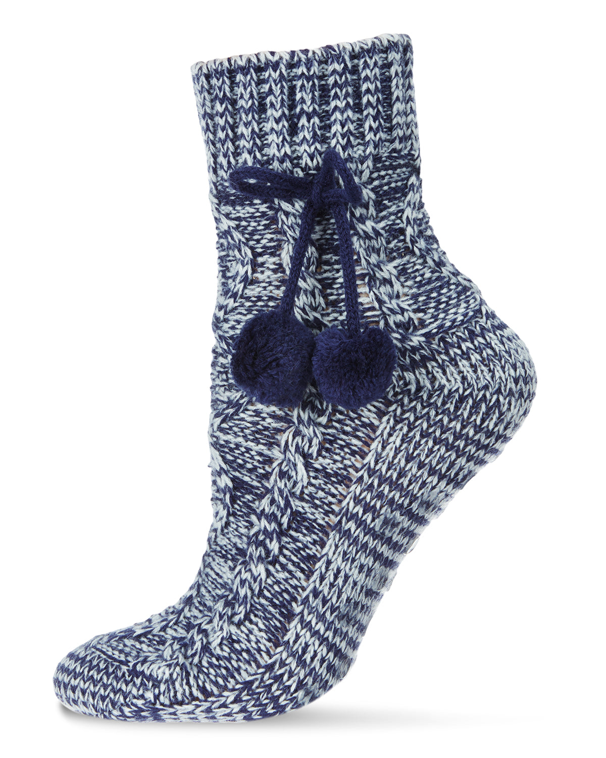 Textu Pom Ankle Length Thick Knit Lounge Socks