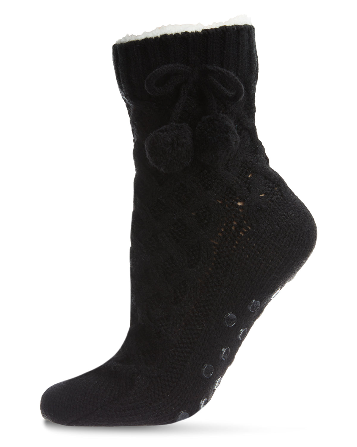 Pom Cross Sherpa Top Lined Lounge Sock