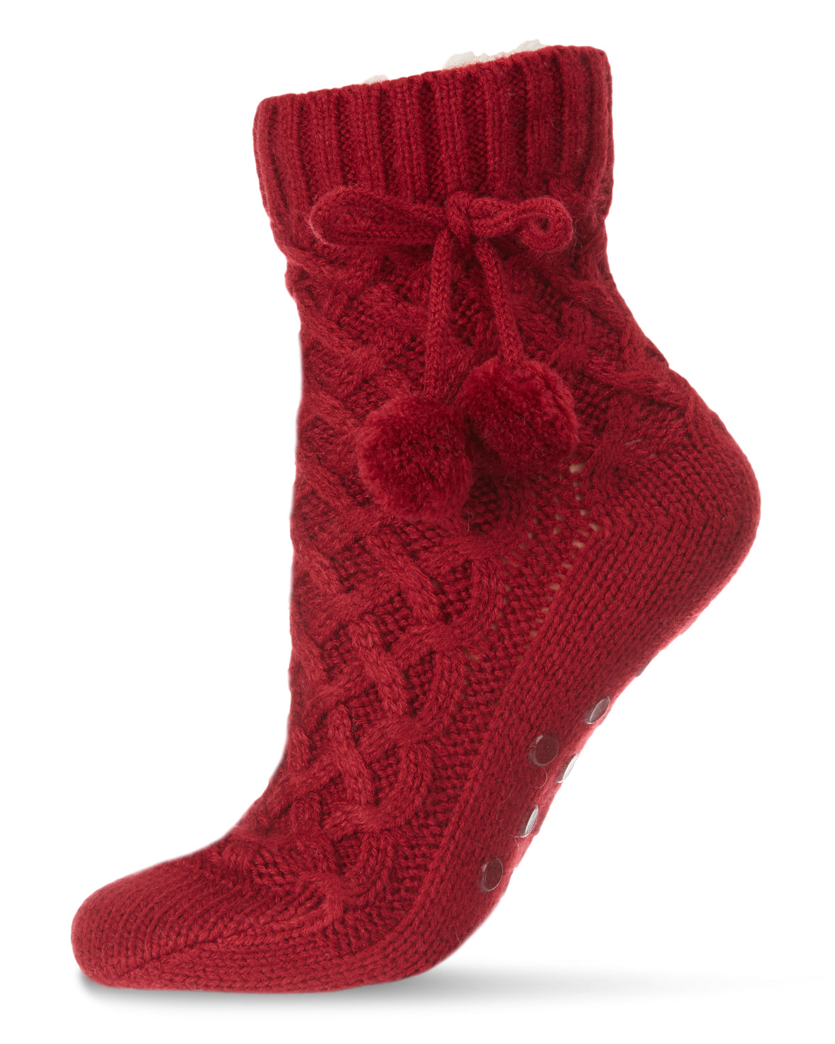 Pom Cross Sherpa Top Lined Lounge Sock