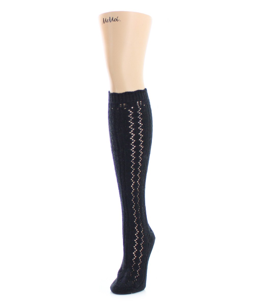 Tri Zag Chunky Knit Knee High Socks