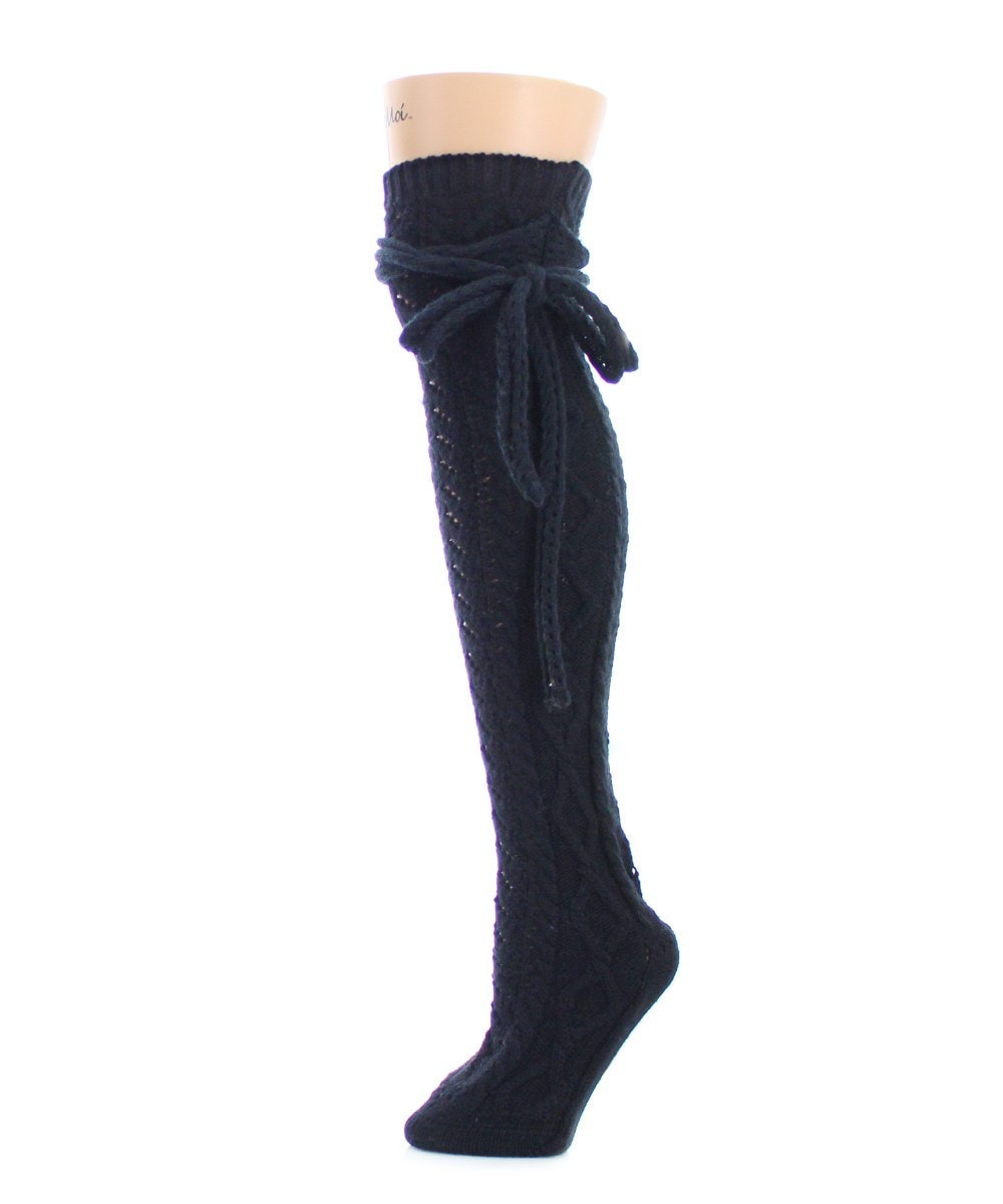 Sailors Knot Chunky Knit Over The Knee Sock