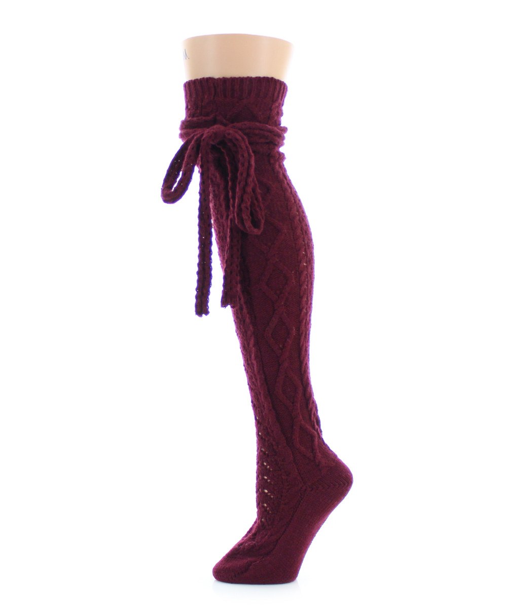 Sailors Knot Chunky Knit Over The Knee Sock