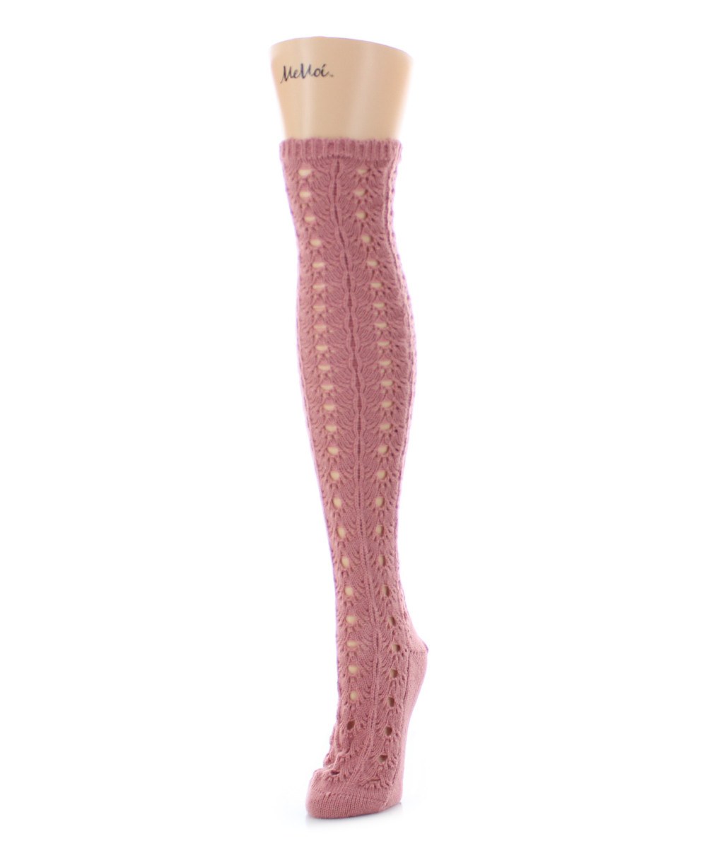 Linear Loop Chunky Knit Over The Knee Warm Socks